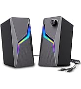 ROSON Computer Speakers, PC Gaming Speakers with Enhanced Bass and Volume Control, Stereo 2.0 USB...
