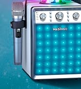 MASINGO 2023 Karaoke Machine for Adults and Kids with 2 Wireless Microphones, Portable Singing PA...