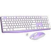 Wireless Mouse &amp; Keyboard Combo, 2.4 GHz Full-Sized Keyboard and Mouse with USB Receiver, 3 Level...