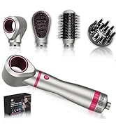 4-in-1 Detachable Blowout Brush - Negative Ionic Hot Air Styler with 4 Brush Heads for Drying, Vo...