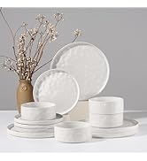 HaWare Dinnerware Sets, 12-Piece Plates and Bowls Set, Stoneware Dish Set for 4, Ceramic Dinnerwa...