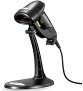Esky Barcode Scanner with Stand, Wired Handheld Bar Code Scanner with Adjustable Stand, Automatic...