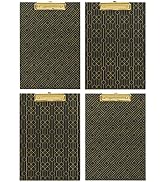 Blu Monaco Decorative Clipboard - Set of 4 Clipboards with Dark Geometric Patterns Decorated with...