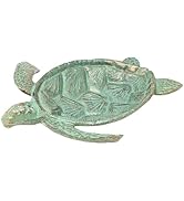 Sea Turtle Jewelry Tray-Cast Iron Nautical Trinket Dish for Rings,Earrings,Necklaces,Bracelets,Co...