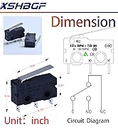 12Pcs Micro Limit Switch 125 250V AC 5A SPDT 1NO 1NC Micro Switch Normally Open Close Momentary L...