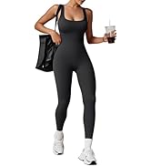 TrainingGirl One Piece Jumpsuits for Women Summer Workout Yoga Gym Rompers - Casual Cute Sleevele...