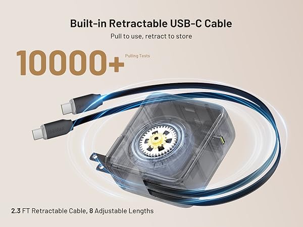 67W Retractable Wall Charger