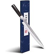 Sumteene Sushi Knife 9.8 inches, Sashimi Knife with High Carbon Stainless Steel Blade,Ergonomic W...