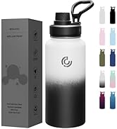 Sports Water Bottle 32oz, Insulated Water Bottle with Straw,Stainless Steel,Simple Modern,Suitabl...