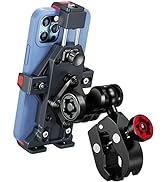 BRCOVAN Aluminum Alloy Motorcycle Phone Holder with Vibration Dampener & High-Speed Secure Lock, ...