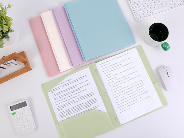 folders with pocket and prongs