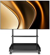 Rfiver Rolling TV Stand with Wheels for Most 40-86 Inch TVs up to 150lbs, Height Adjustable Mobil...