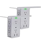 Socket Wall Shelf-CFMASTER 10 Port Surge Protector Wall Outlet, 8 Electrical Outlet Extenders and...