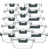30 Pieces Glass Food Storage Containers with Upgraded Snap Locking Lids,Glass Meal Prep Container...