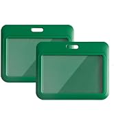 Larpur Sliding Badge Holders Horizontal Card Cases, Pack of 2 Green Work ID Badge Case Protectors...