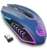 UHURU Gaming Mouse, Wireless Gaming Mouse with 6 Buttons 7 Changeable LED Color up to 10000 DPI, ...