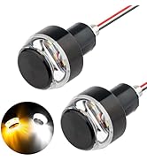 Linkstyle 2PCS Motorcycle Turn Signal Light, 12 LEDs Turn Signal Indicator Lamp, Amber White Fron...