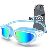 Otionus Swim Goggles, Polarized Adult Swimming Goggles Bungee Strap No Hair Pulling Anti-fog Pool...