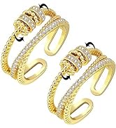 ZLY 2 PCS Fidget Ring for Women,Spinning Ring,To My Daughter Fidget Ring,Open Adjustable Ring for...