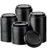 zandfelo 100 pcs Coffee Cup Lids, 90mm Black Dome Lids for 10,12,16, 20, 22 oz Coffee Cup,Disposa...