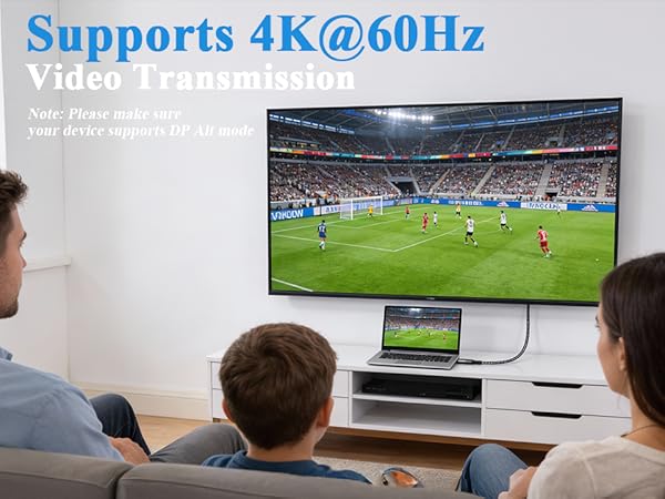 4k@60hz usb c cable, it allows you to expand your laptop to a larger USB-C display.