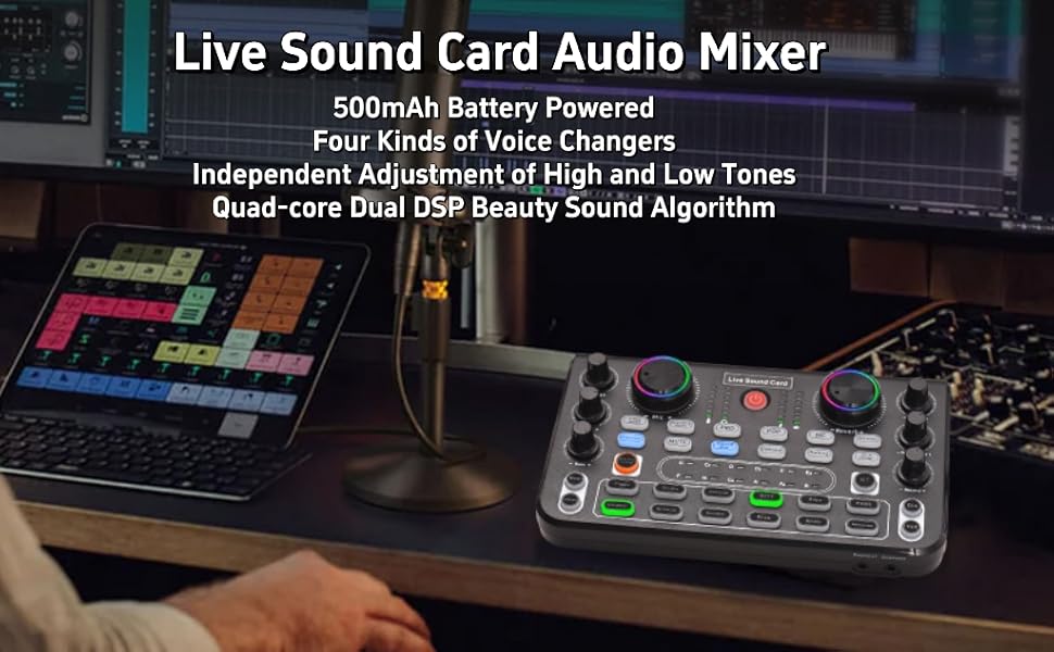 Live Sound Card Audio Mixer