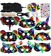 Winlyn 27 Sets Magic Scratch Off Art Rainbow Magic Scratch Paper Animal Masks Owl Rabbit Tiger Wo...