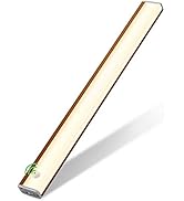 Joyzy Wood Grain Closet Lights, Motion Sensor Wireless Pantry Light USB Rechargeable Under Cabine...