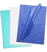 LIAPAWPAW Christmas Tissue Paper for Gift Bags, Glitter Sequins Blue Gift Wrap Tissue Paper Bulk,...