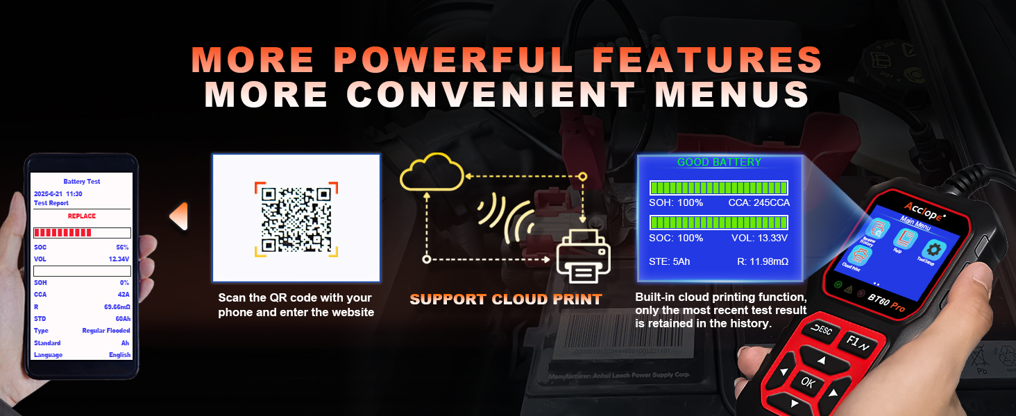 battery tester 12V automotive 6V motorcycle lithium battery 24V truck