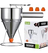 MyLifeUNIT Pancake Batter Dispenser, 40oz Multi-Caliber Stainless Steel Funnel Cake Dispenser wit...
