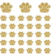 PH PandaHall 80pcs Dog Paw Print Beads Dog Cat Paw Footprint Beads Metal Animal Footprint Beads L...