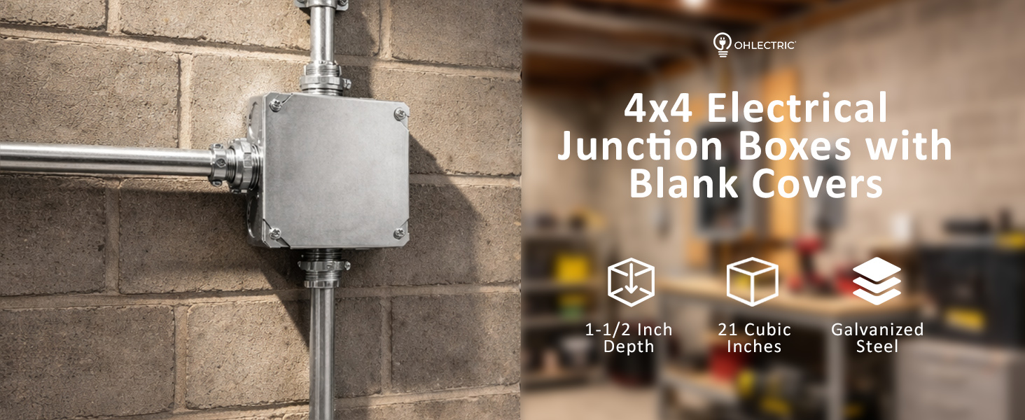 4x4 Electrical Junction Boxes with Blank Covers