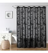 Onalasyc Black Butterfly Shower Curtain, Lace Butterfly Shower Curtains for Bathroom Black Sheer ...