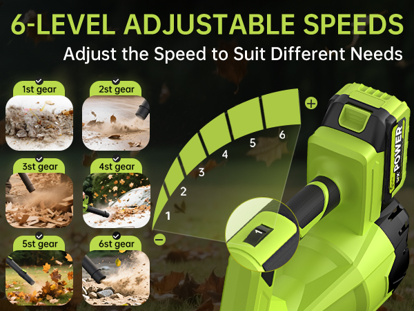 6 Adjustable Speeds Control