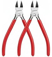 WORKPRO 2 Pack Wire Cutters, 6 Inch Precision Flush Cutters, Spring Loaded Side Cutting Pliers, S...