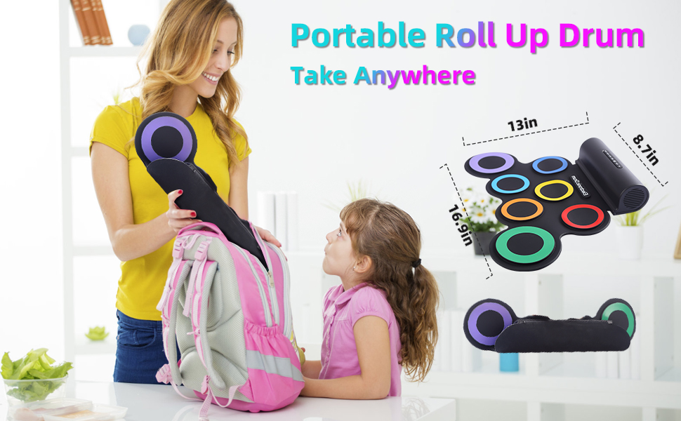 7-pad practice drum set