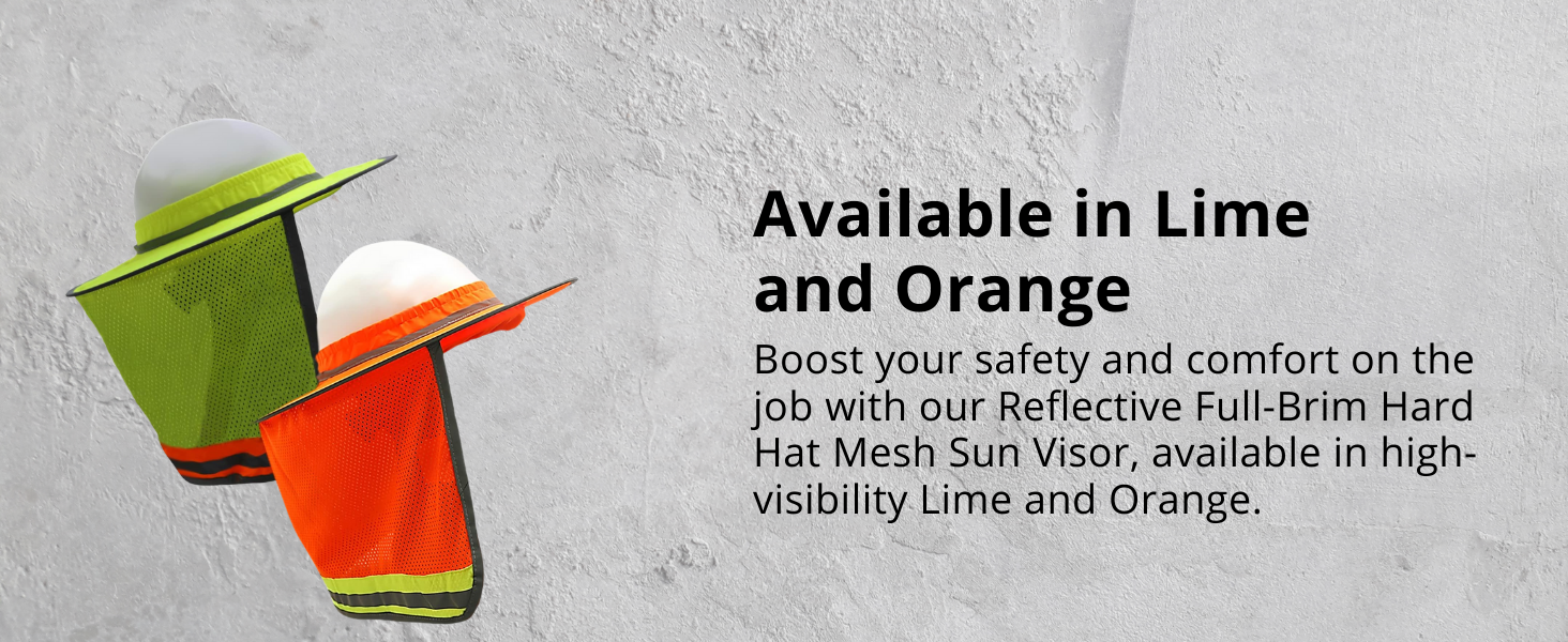 Wolf High-Visibility Reflective Full-Brim Hard Hat Mesh Sun Visor Neck Shade