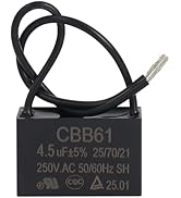 Wadoy CBB61 Ceiling Fan Capacitor 2 Wires 4.5uF Compatible with 450/400/350/300/250VAC Electrical...