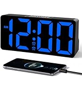 PPLEE Alarm Clock for Bedroom with Night Light &amp; Bold Digits-7 in Digital Clock with Dual Alarms ...