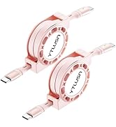YTLUSN Retractable USB Type C Cable 100W, [2Pack/4Ft] LED USB C to USB C Cable, 5A Fast Charging ...