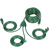 SURAIELEC Outdoor Extension Cord with Multiple Outlets, (34+6+6+6) 52FT Total, 40FT End to End, 1...