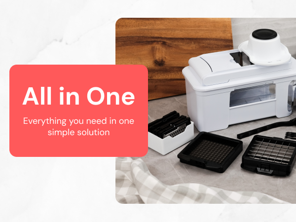 Fullstar 8 in 1 Chopper and Mandoline Slicer has everything needed in one chopper