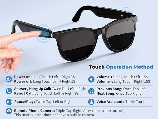 Smart glasses that connect Bluetooth for calls or music playback