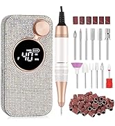 CHRISTINE SHELLY Professional Electric Nail Drill,40000RPM Portable Cordless Nail File Diamond wi...