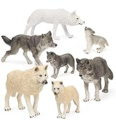 7Pcs Wolf Toy Figurines Set Wolf Animals Figures (Wolf Set B)