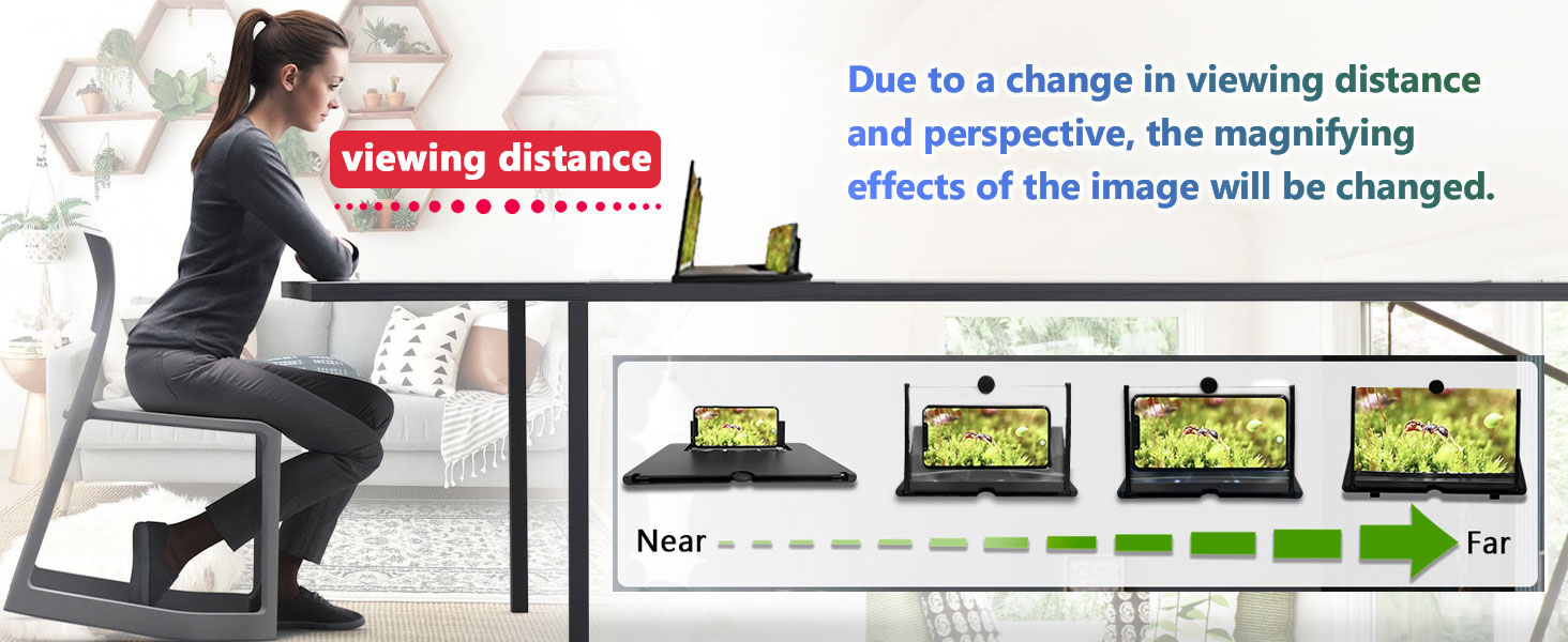 Screen Magnifier Phone Magnifier Stand 10 12 14 Inch 3D Foldable Amplifier for Cell Phone