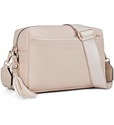 Roulens Triple Zip Small Crossbody Bag for women,Wide Strap Cell Phone Purse Shoulder Handbag Wal...