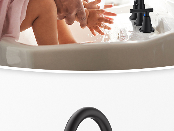 Matte Black Bathroom Sink Faucet Bathroom Faucets for Sink 3 Hole Faucet for Bathroom Sink Vanity RV