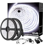 Onforu 65.6ft LED Strip Light Bright White, 6000K Dimmable Daylight White Tape Light, 20m 1200 LE...